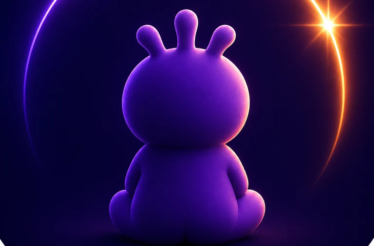 The Beam mascot sitting inside a glowing ring of light