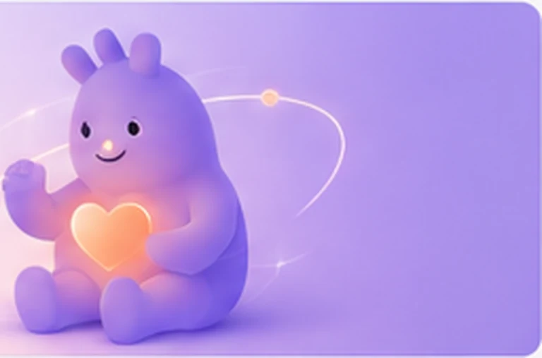 The Beam mascot holding a small glowing heart